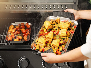 BBQ-BRICKA I ROSTFRITT STÅL 43×25 CM - 2